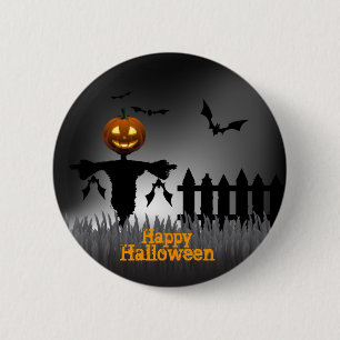 Happy Halloween - Scarecrrow Lantern Ronde Button 5,7 Cm