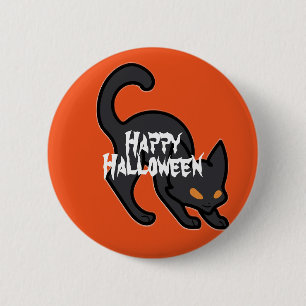 Happy Halloween Scary Cat Ronde Button 5,7 Cm