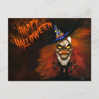 Happy Halloween Scary Clown Briefkaart
