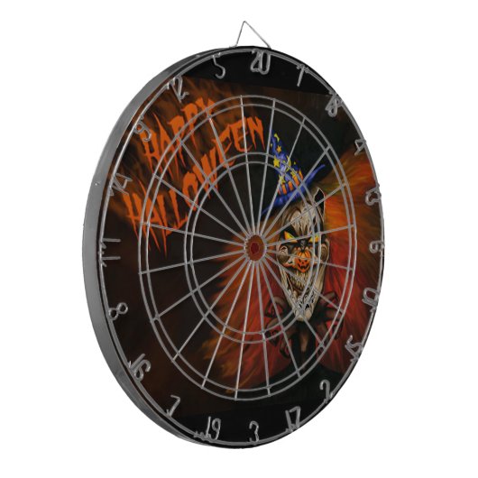 Happy Halloween Scary Clown Dartbord (Voorkant Links)