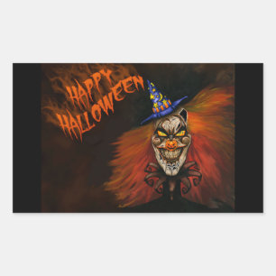 Happy Halloween Scary Clown Rechthoekige Sticker