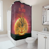 Happy Halloween Scary Pumpkin Douchegordijn (In situ)