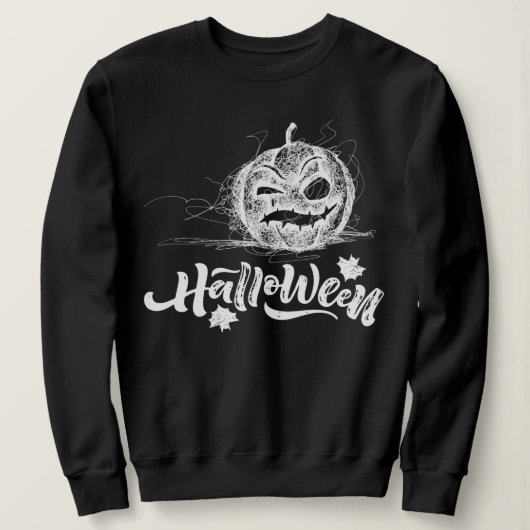 Happy Halloween Scary pumpkin Face Sweatshirt (Design voorkant)