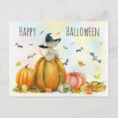 Happy Halloween Schattige Cartoon Heks Mouse Brief Briefkaart (Voorkant)