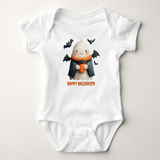Happy Halloween Schattige Ghost Design Romper (Voorkant)
