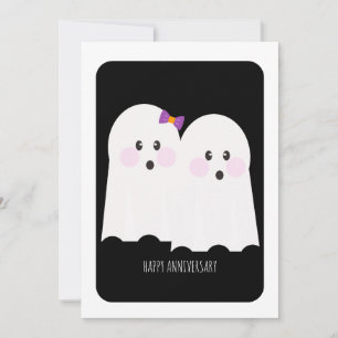 Happy Halloween Schattige Ghost Jubileum Kaart