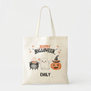Happy Halloween Schattige Ghost Pumpkin Tote Bag