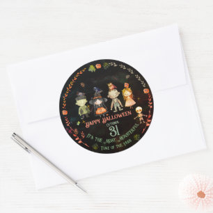 Happy Halloween Schattige Monsters Party Ronde Sticker