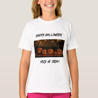 Happy Halloween, Schattigee gesneden pompoenen T-shirt