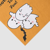 Happy Halloween Schattigee Ghost Bat Oranje Gift Tissuepapier (Detail)