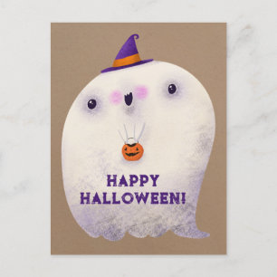 Happy Halloween Schattigee Ghost Trick or treat Briefkaart