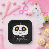 Happy Halloween Script Cute Pumpkin Papieren Bordje (Feest)