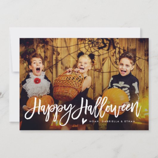 Happy Halloween Script Overlay Carte photo (Devant)