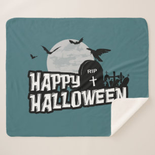 Happy Halloween Sherpa Deken