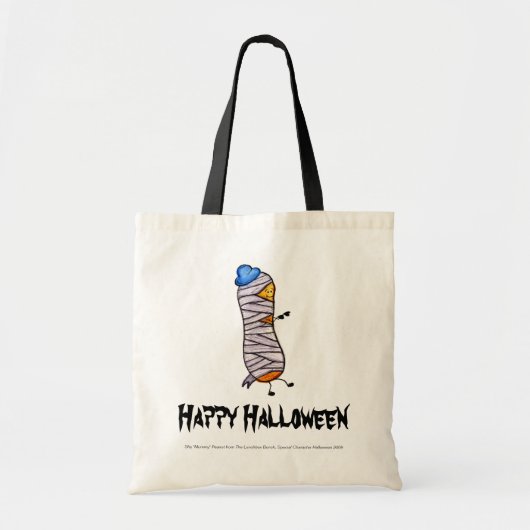 Happy Halloween Shy Peanut Mummy Tote Bag (Voorkant)