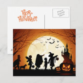 Happy Halloween Silhouette kinderen Briefkaart (Voorkant / Achterkant)