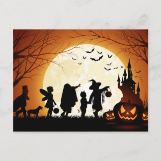 Happy Halloween Silhouette kinderen Briefkaart