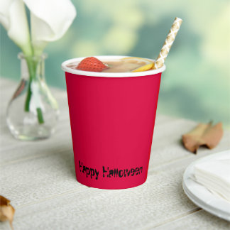 Happy Halloween Simple Clean Solid Red Papieren Bekers