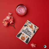 Happy Halloween Sinaasappel Black Retro Briefkaart