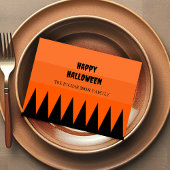 Happy Halloween Sinaasappel Zwart gepersonaliseerd Feestdagenkaart