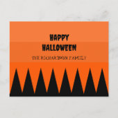 Happy Halloween Sinaasappel Zwart gepersonaliseerd Feestdagenkaart (Voorkant)
