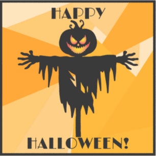 Happy Halloween Sinaasappel Zwart Sticker