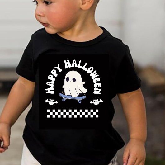 Happy Halloween Skater Ghost Toddler Boy 