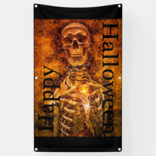 Happy Halloween Skeleton Art Outdoorbanner Spandoek
