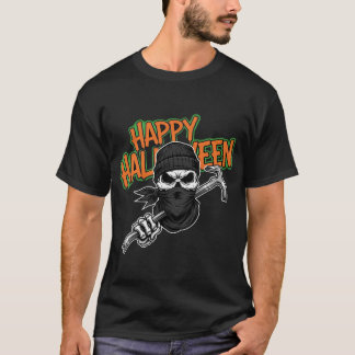 Happy Halloween Skeleton Crowbar T-shirt