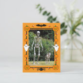 Happy Halloween Skeleton Feestdagenkaart (Staand voorkant)