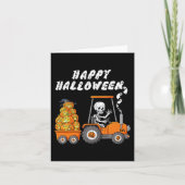 Happy Halloween Skeleton Riding Tractor Boys Kinde Kaart (Voorkant)