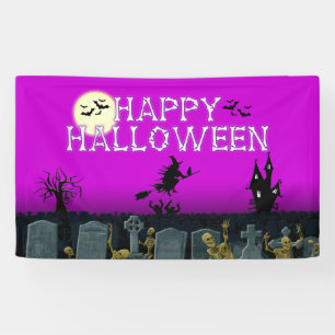Happy Halloween Skeleton    WitchPurple Banner