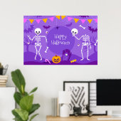 Happy Halloween Skeletons Poster (Bureau à domicile)