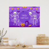 Happy Halloween Skeletons Poster (Cuisine)