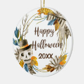 Happy Halloween Skull-keramisch Ornament (Links)