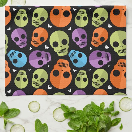 Happy Halloween Skull Pattern Theedoek (Gevouwen)