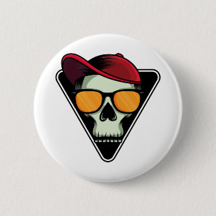 Happy halloween skull ronde button 5,7 cm