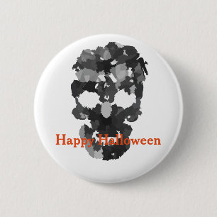 Happy Halloween Skull Ronde Button 5,7 Cm