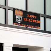 Happy Halloween Skull Spandoek (Buitenkant Gebouw)