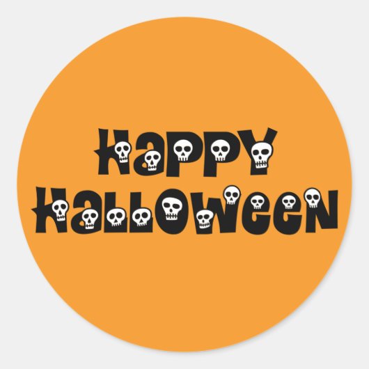 Happy Halloween Skulls Sticker (Devant)