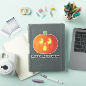 Happy Halloween Smiling Citrouille Sticker (Couverture iPad)