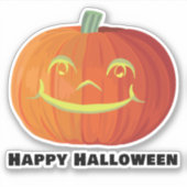 Happy Halloween Smiling Citrouille Sticker (Devant)