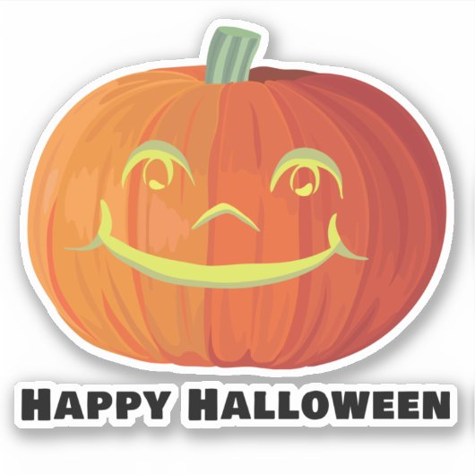 Happy Halloween Smiling Citrouille Sticker (Devant)