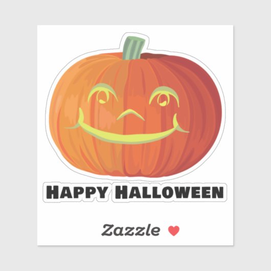 Happy Halloween Smiling Citrouille Sticker (Feuille)