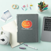 Happy Halloween Smiling Citrouille Sticker (Couverture iPad)