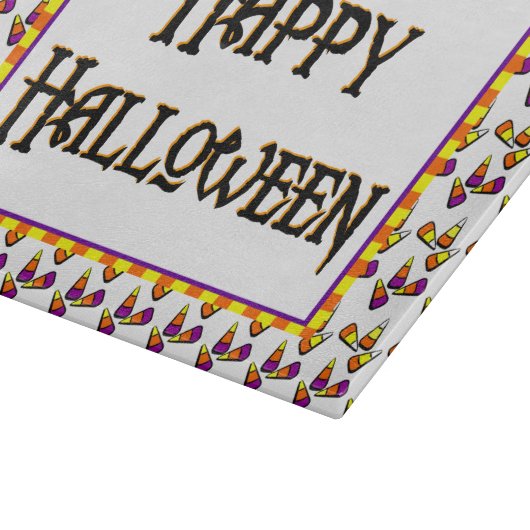 Happy Halloween Snoep Pattern Board Snijplank (Hoek)