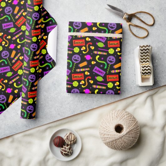 Happy Halloween Snoep Pattern Cadeaupapier (Crafts)