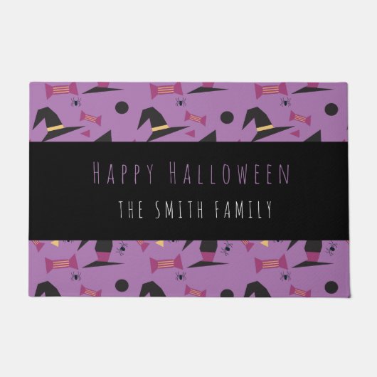 Happy Halloween Snoep Pattern Name Doormat Deurmat (Voorkant)