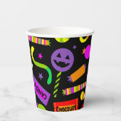 Happy Halloween Snoep Pattern Papieren Bekers (Voorkant)
