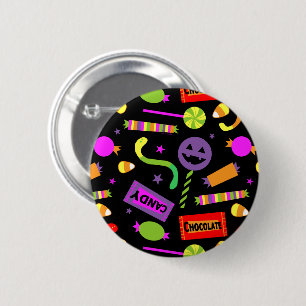 Happy Halloween Snoep Pattern Ronde Button 5,7 Cm